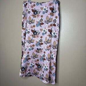 LOFT Women's Midi Skirt Size‎ 12 Pink Floral Print Casual Career Elegant
